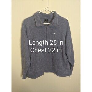 Nike Sweatshirt Men's Large Blue Quarter Zip Fleece Winter